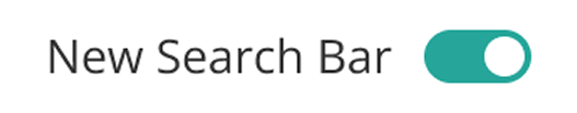 A New Search Bar toggle in the account profile menu, switched on